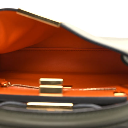 Fendi Vitello Medium Peekaboo Iconic Essentially Satchel Equatore Orange 6 of 10