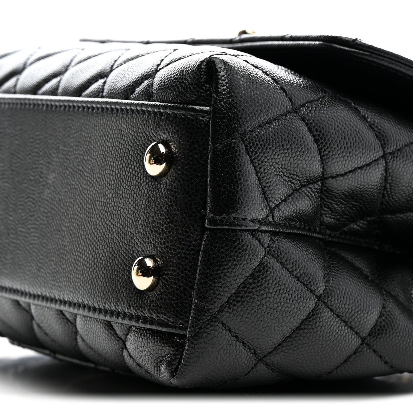 Caviar Quilted Mini Coco Handle Flap Black