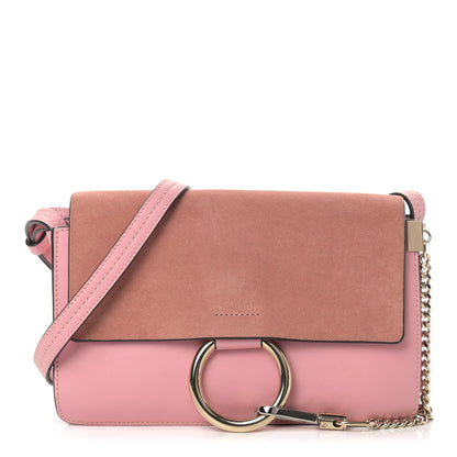 Chloe Suede Calfskin Small Faye Shoulder Bag Washed Pink 1 of 10