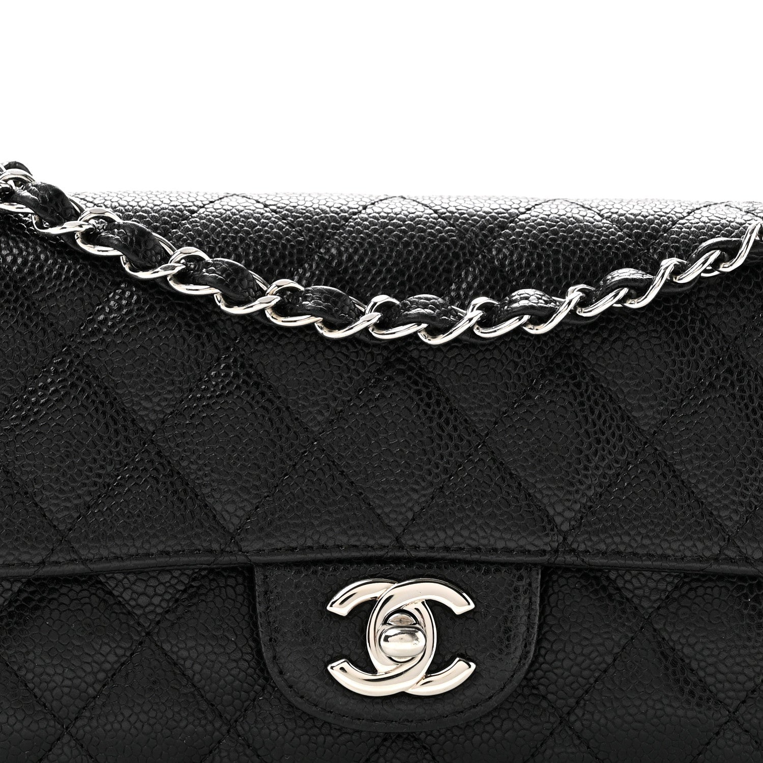 Chanel Caviar Quilted East West Flap Black 8 of 13