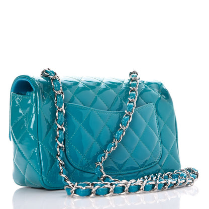 Chanel Patent Quilted Mini Rectangular Flap Turquoise 4 of 10