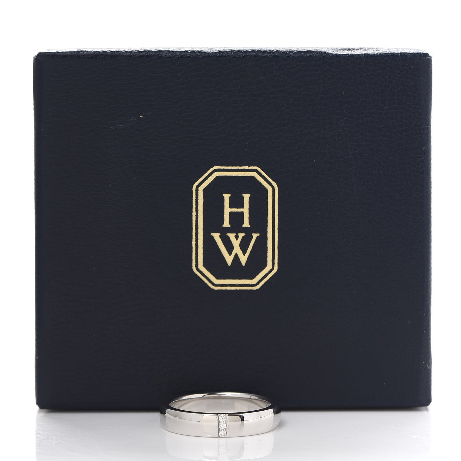 Harry Winston Platinum Diamond Vertical Row Wedding Band Ring 56 7.5 6 of 6