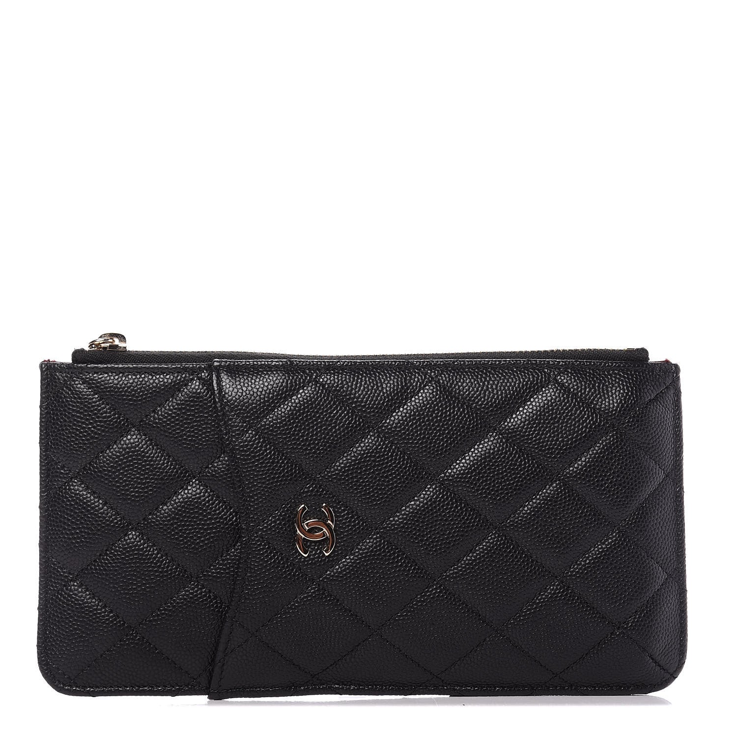 Chanel Caviar Quilted Classic Flat Wallet Pouch Black 1 of 11