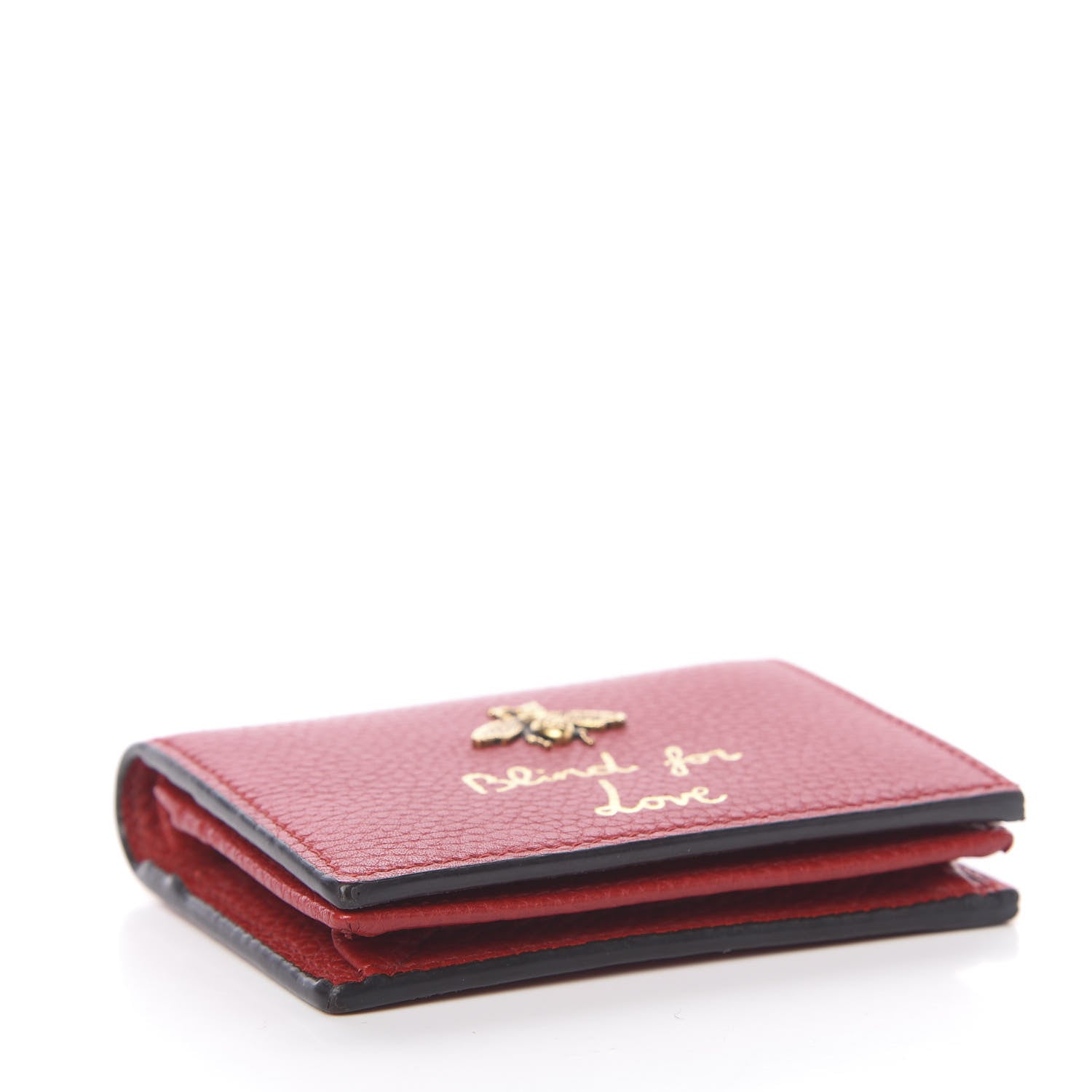 Gucci Pebbled Calfskin Animalier Card Case Red 4 of 7