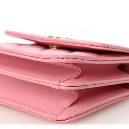 Chanel Lambskin Quilted Chain Top Handle Clutch With Chain Light Pink 11 of 11