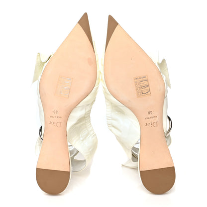 Christian Dior Patent Ankle Wrap Flats 36 White 5 of 8