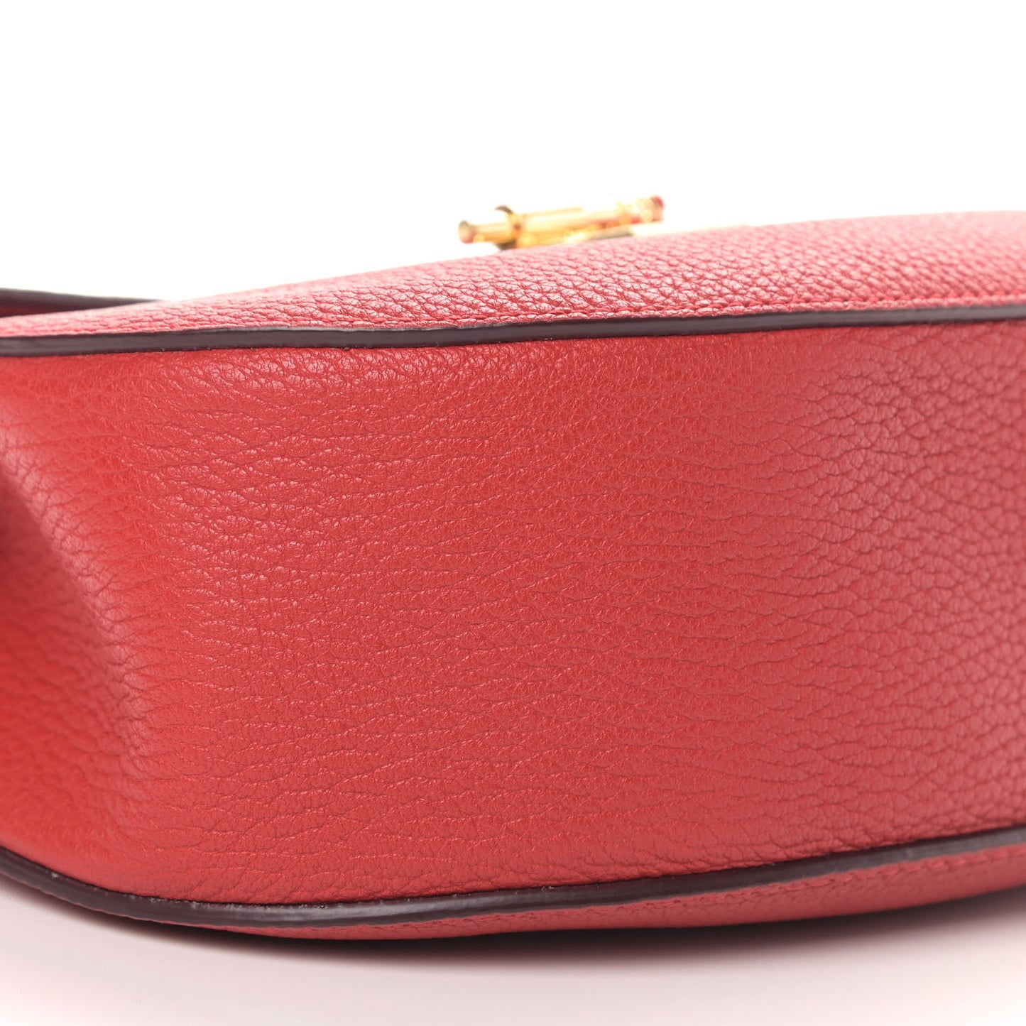 Grained Lambskin Drew Shoulder Bag Plaid Red