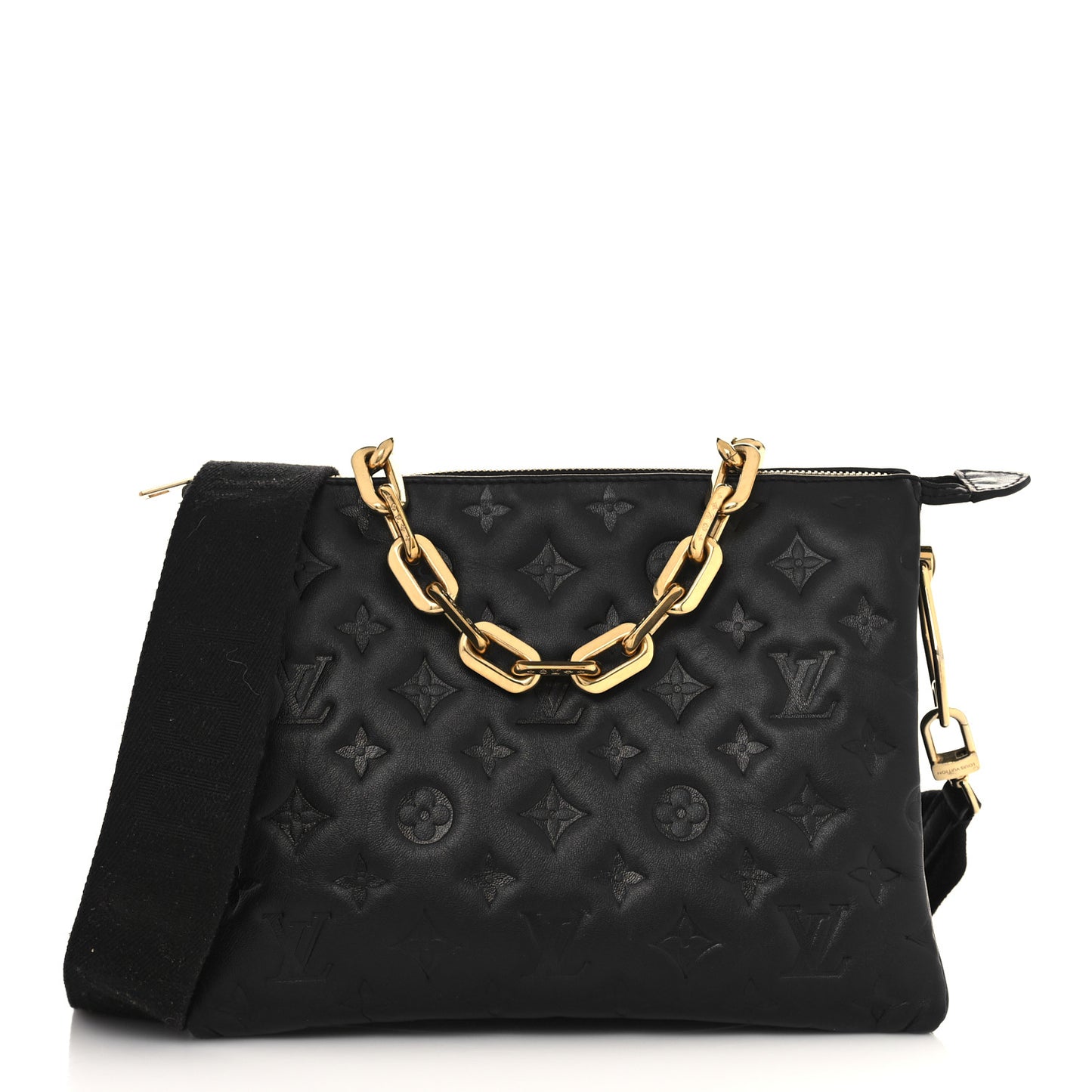 Lambskin Embossed Monogram Coussin PM Black