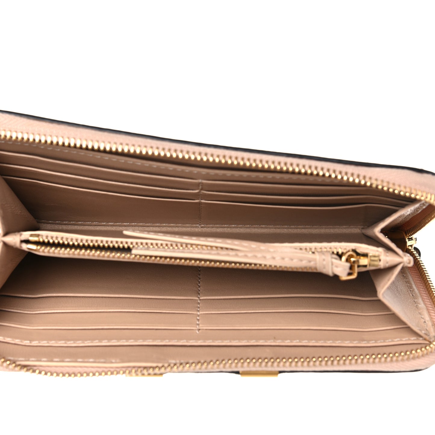 Grained Calfskin Marcie Long Zip Around Wallet Clay