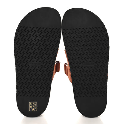 Hermes Suede Goatskin Womens Chypre Sandals 39 Orange Canyon 6 of 10