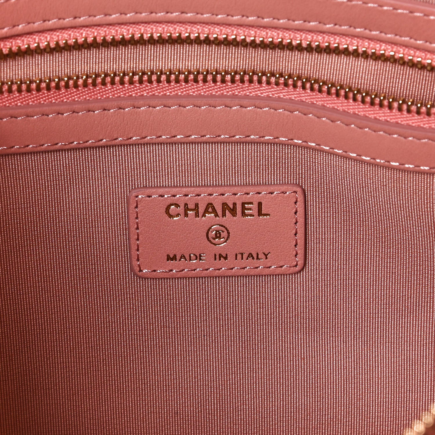 Chanel Caviar Quilted Ombre Medium Cosmetic Case Coral 6 of 12
