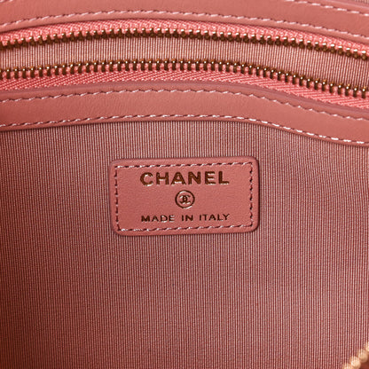 Chanel Caviar Quilted Ombre Medium Cosmetic Case Coral 6 of 12