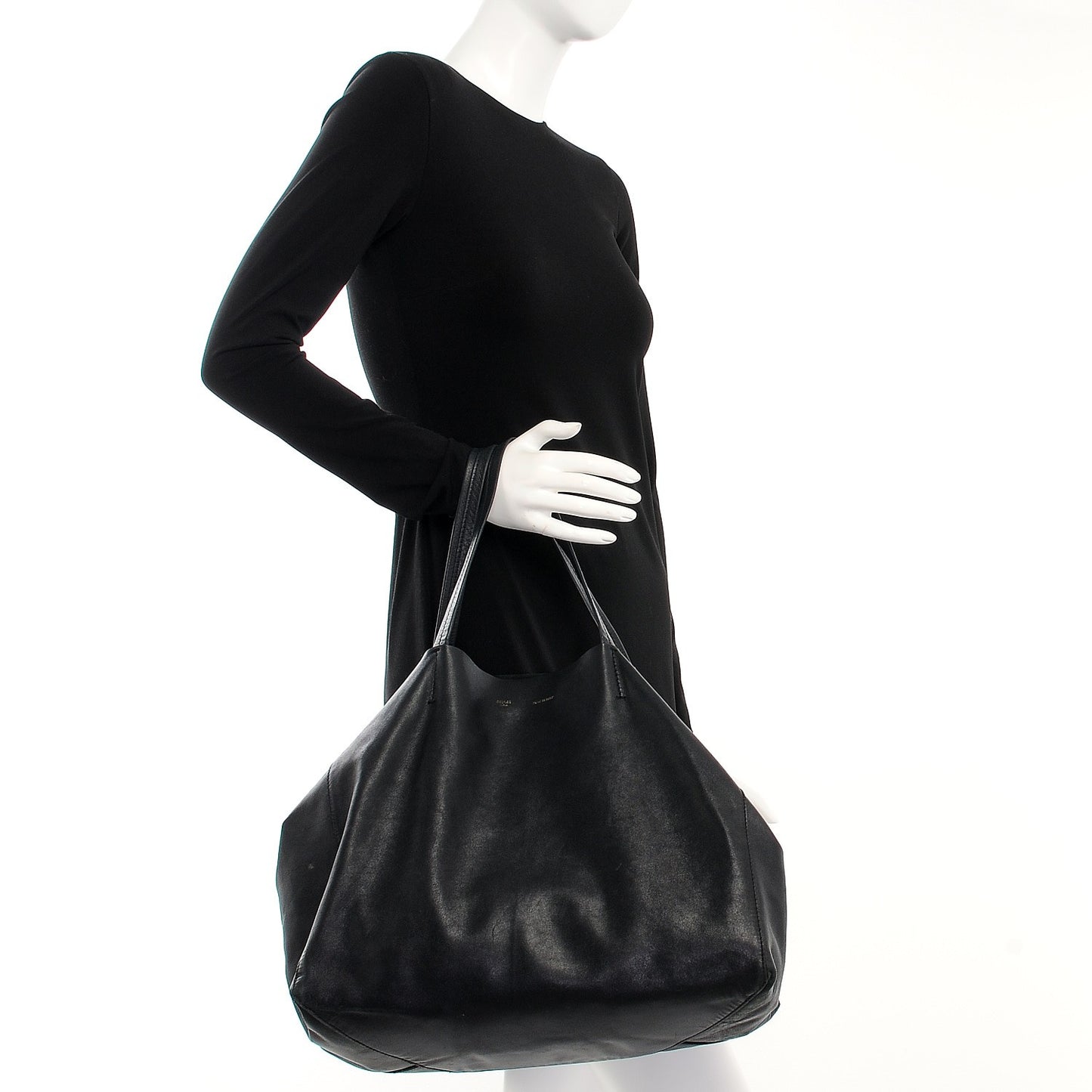 Lambskin Horizontal Cabas Black