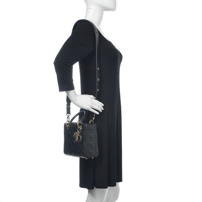 Christian Dior Lambskin Cannage Small My ABCDior Lady Dior Black 2 of 10