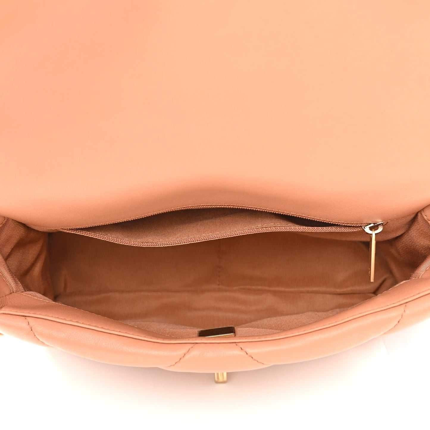 Lambskin Quilted Medium Chanel 19 Flap Brown