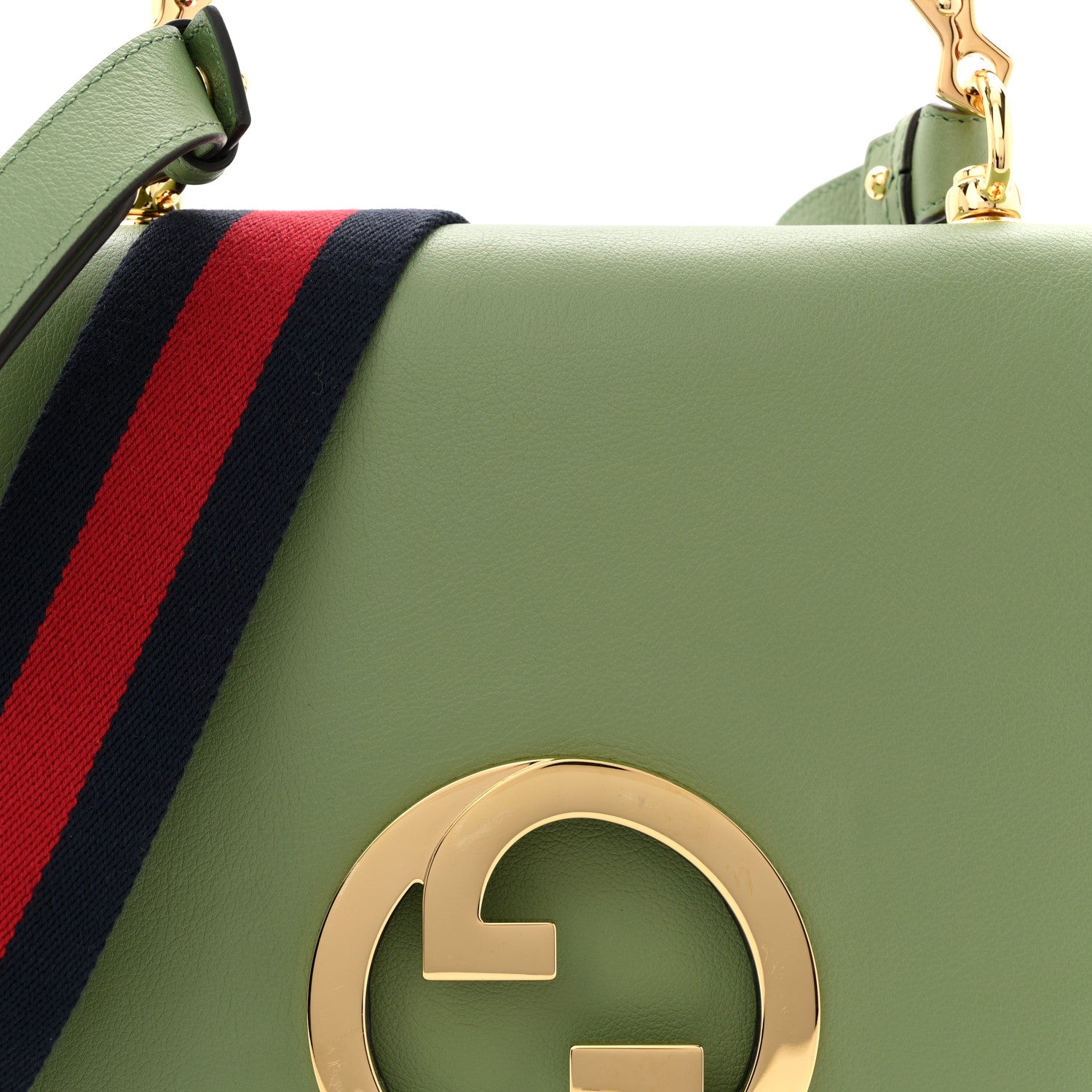 Gucci Roxy Calfskin Web Medium Blondie Top Handle Shoulder Flap