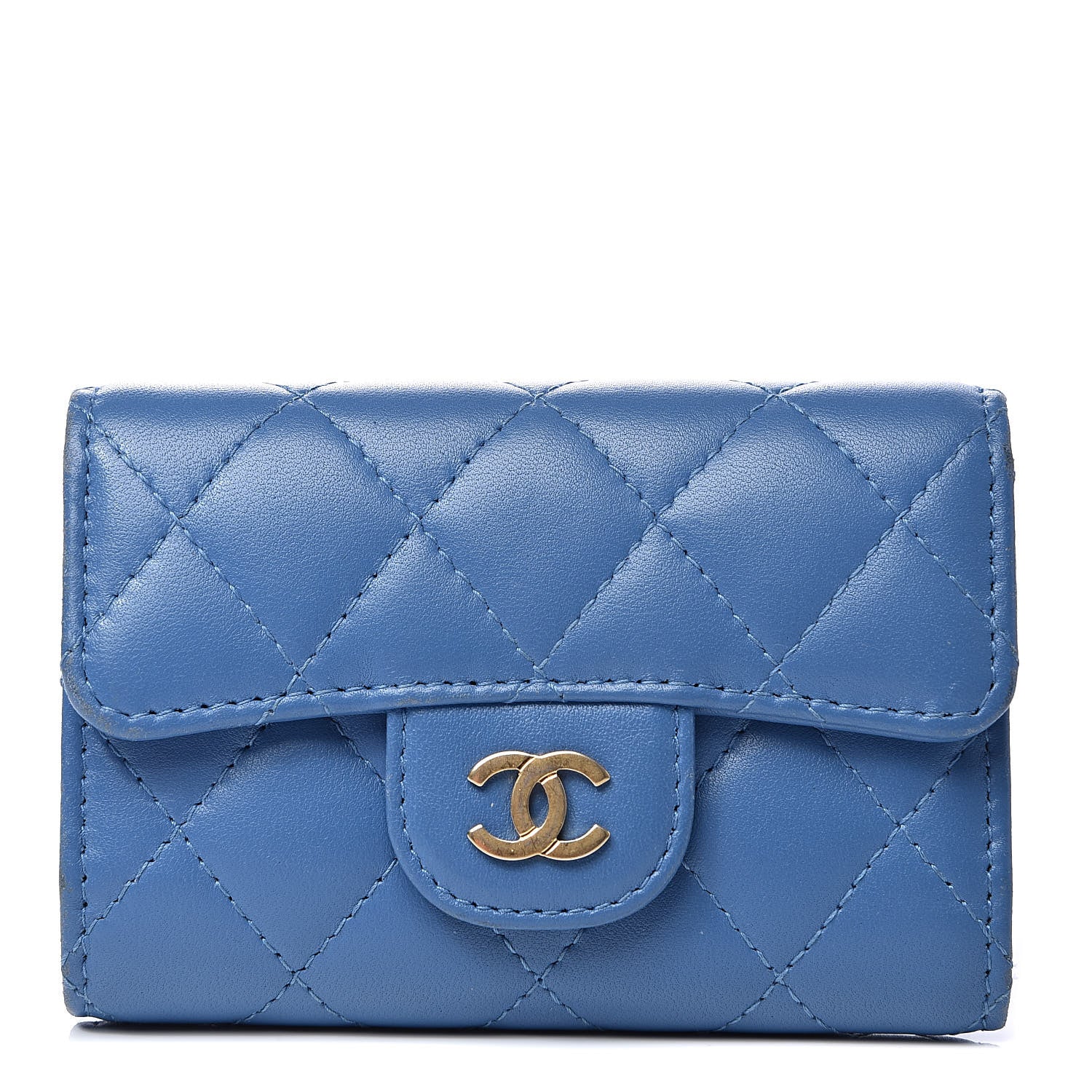 Chanel Lambskin Quilted 4 Key Holder Blue 1 of 7