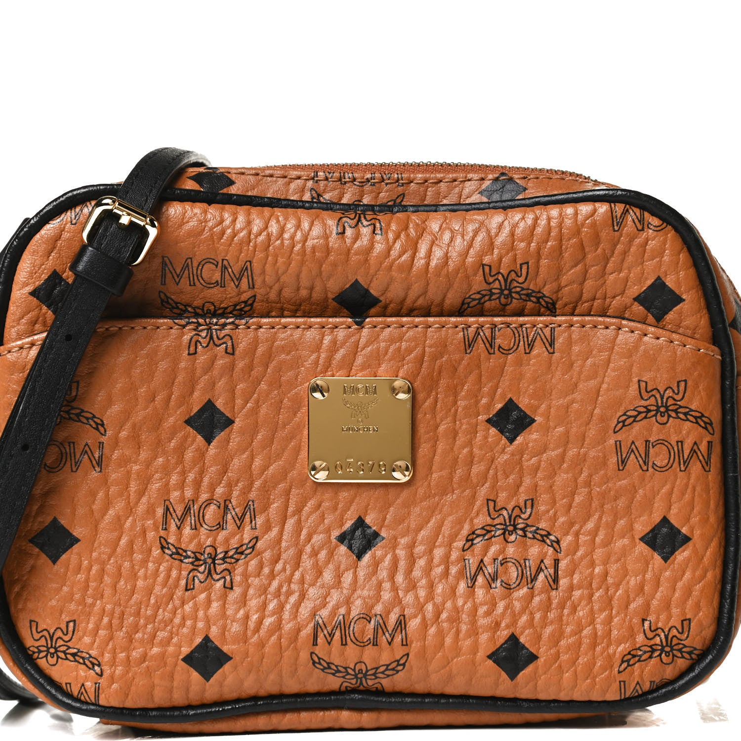 MCM Visetos Mini Camera Crossbody Bag Cognac 8 of 12