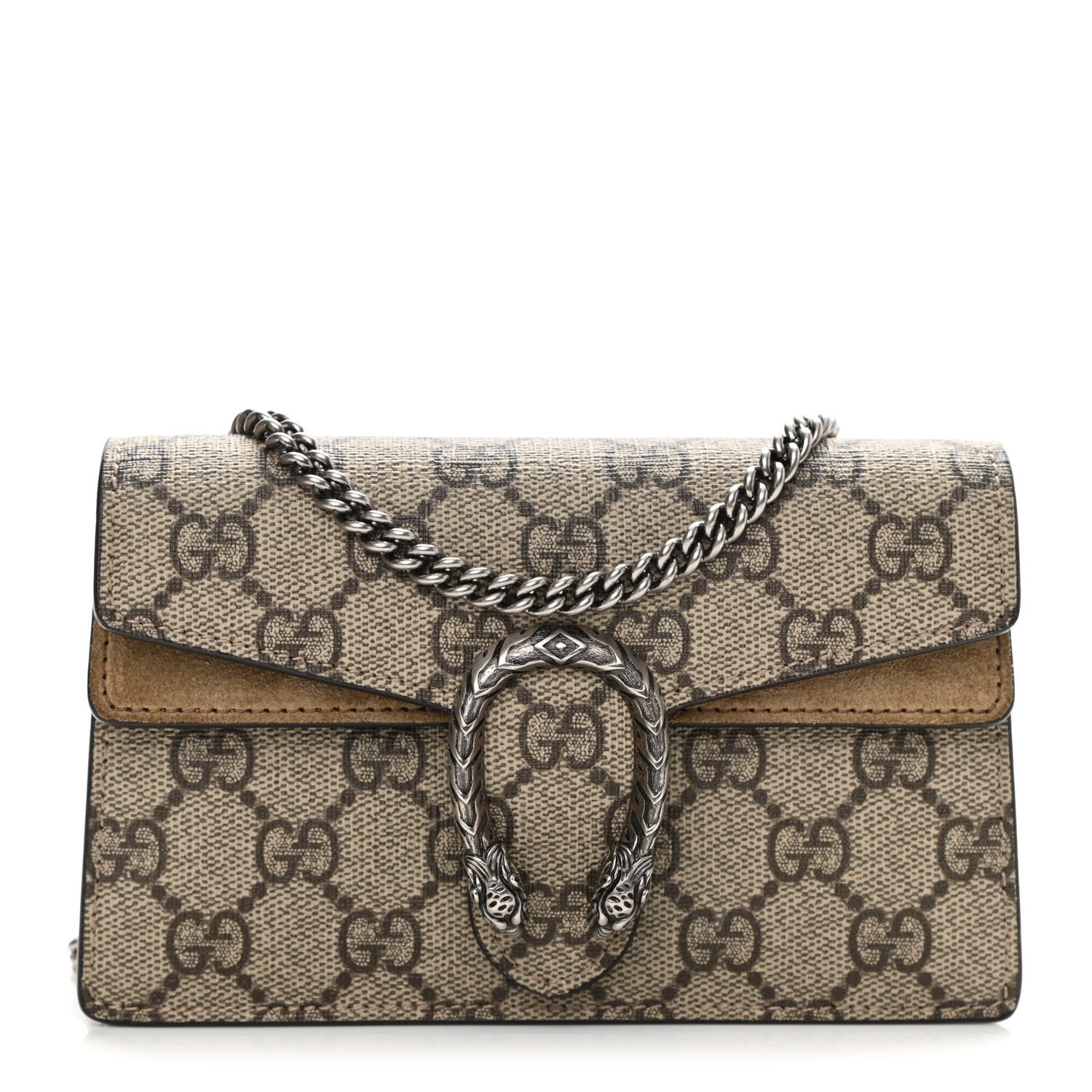 Gucci GG Supreme Monogram Super Mini Dionysus Shoulder Bag Taupe 1 of 7