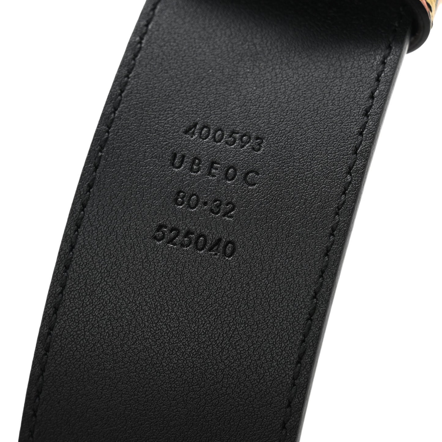 x Ken Scott Calfskin Double G 40mm Belt 80 32 Black Multicolor