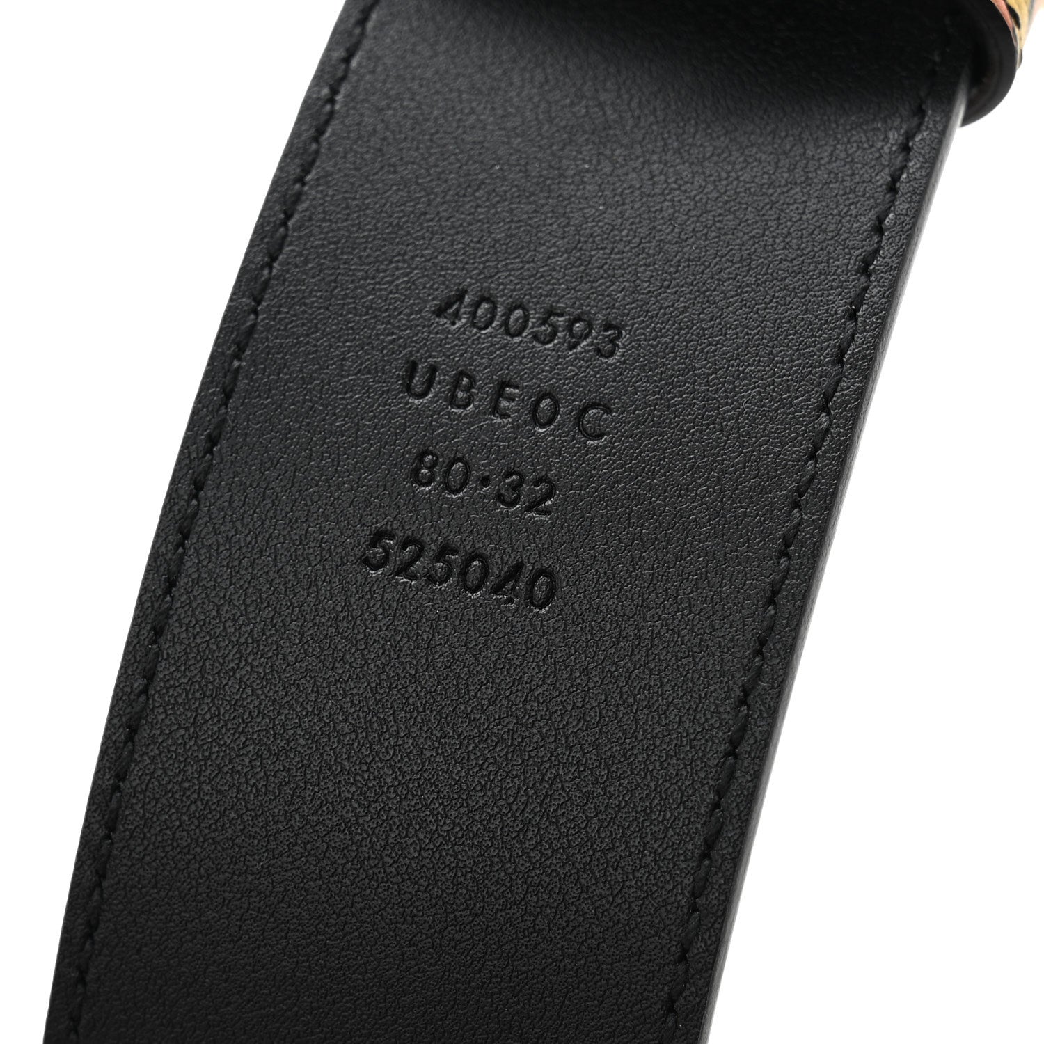 Gucci x Ken Scott Calfskin Double G 40mm Belt 80 32 Black Multicolor 4 of 8