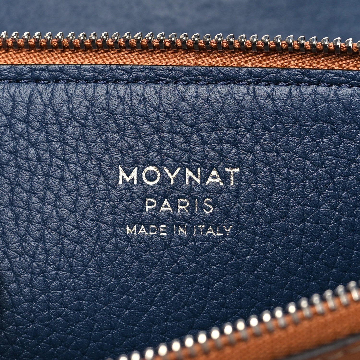 Moynat Taurillon Gex Calfskin Duo Reversible Tote GM Bleu Acier Canelle 10 of 16
