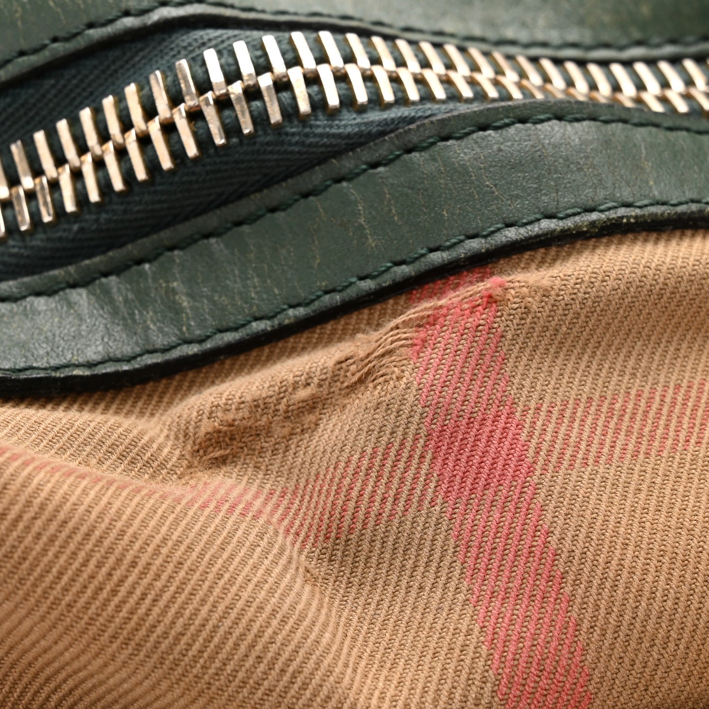 Bridle Calfskin House Check Small Orchard Bowling Bag Green