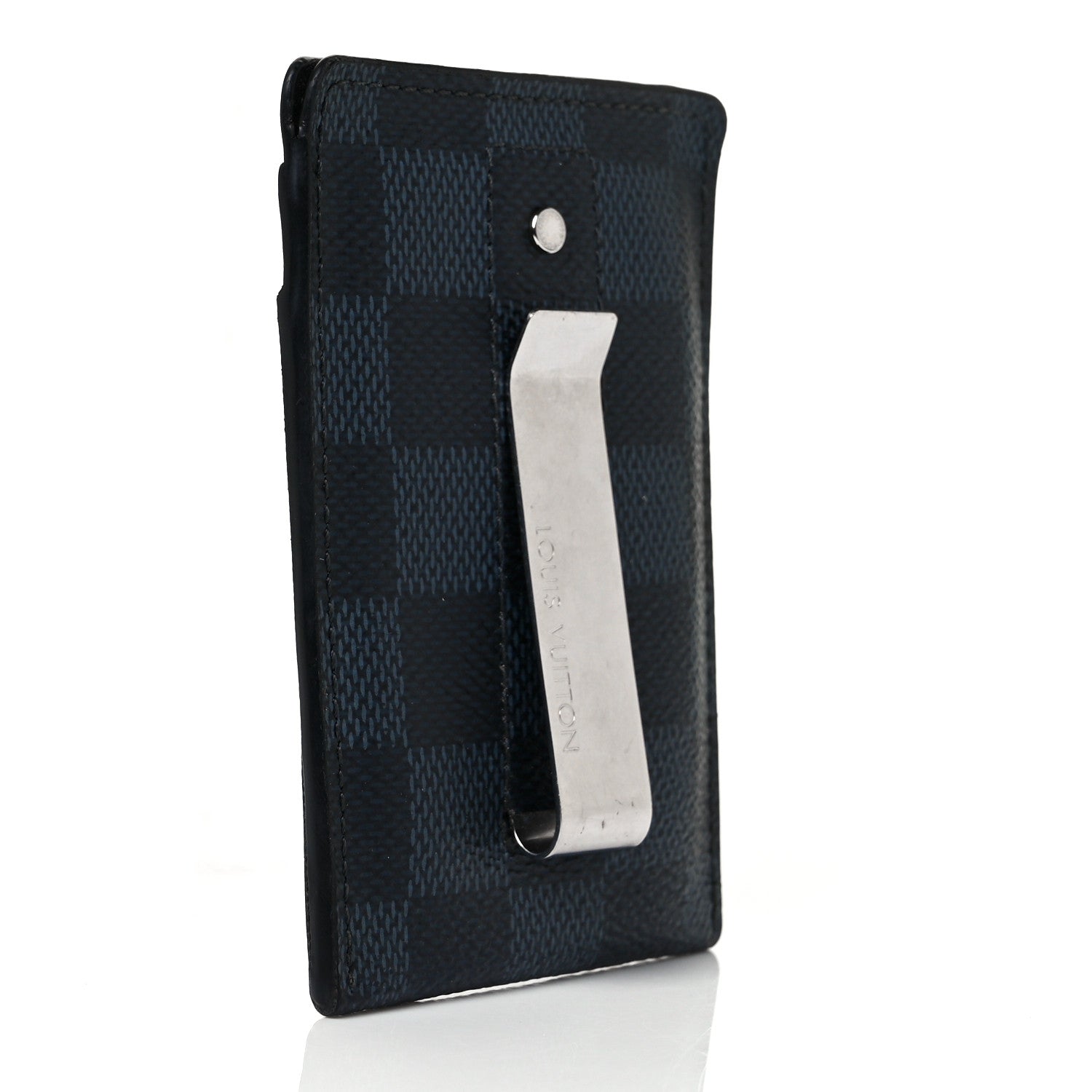 Louis Vuitton Damier Cobalt Pince Card Holder Bill Clip 3 of 8