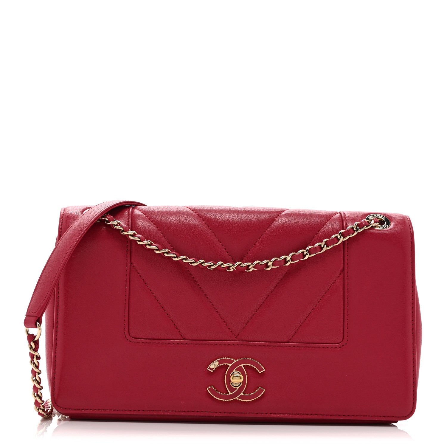 Chanel Sheepskin Chevron Quilted Vintage Mademoiselle Flap Pink 1 of 10