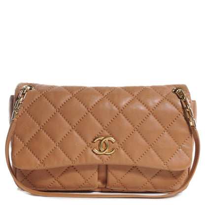 Chanel Calfskin Quilted Large Retro Chain Flap Beige 1 of 8