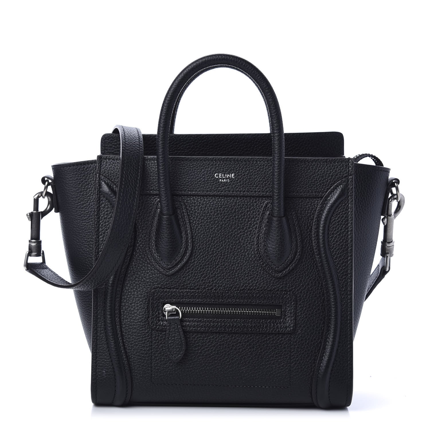 Celine Drummed Calfskin Nano Luggage Black 1 of 11