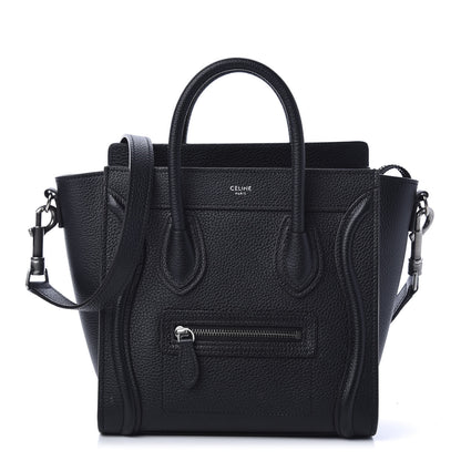 Celine Drummed Calfskin Nano Luggage Black 1 of 11