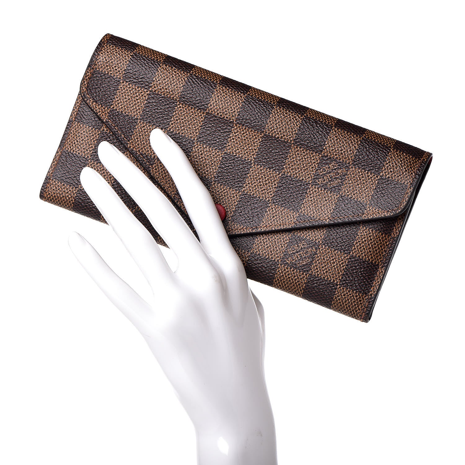 Louis Vuitton Damier Ebene Josephine Wallet Red 2 of 9