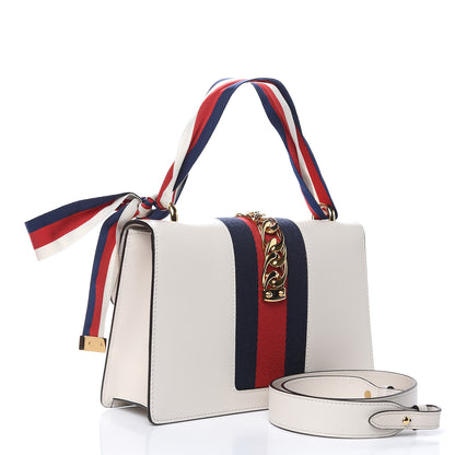 Gucci Calfskin Small Sylvie Shoulder Bag Off White 3 of 10