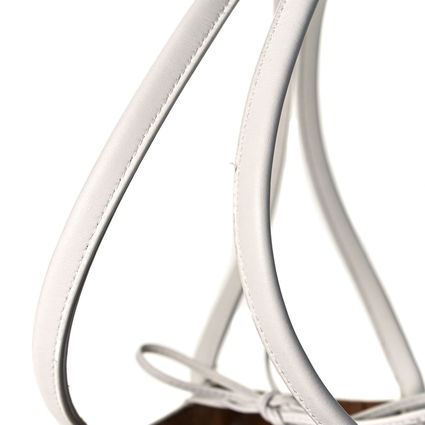 Calfskin Small Basket Tote White