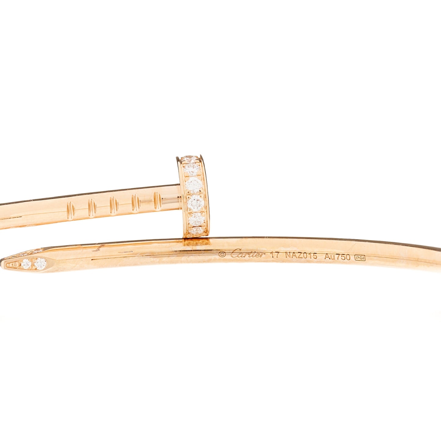 18K Pink Gold Diamond Small Juste Un Clou Bracelet 17