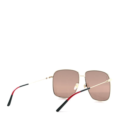 Gucci Web Rectangular Frame Interlocking G Sunglasses GG0394S Green Red 4 of 8