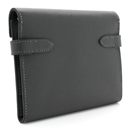 Hermes Courchevel Kelly Compact Wallet Graphite 3 of 12