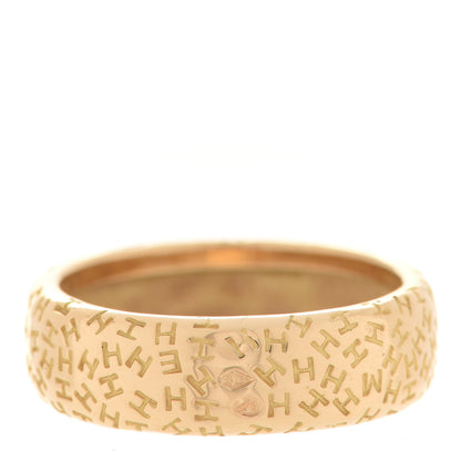 Hermes 18K Yellow Gold H Logo Band Ring 57 8 3 of 5