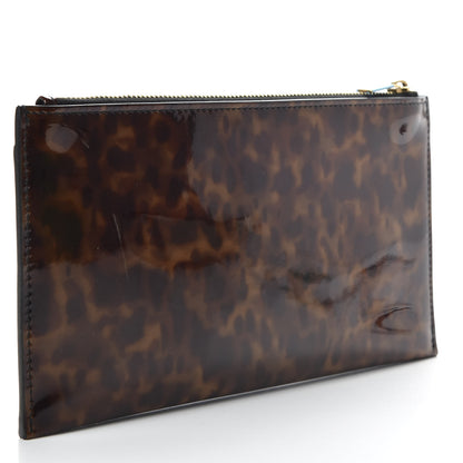 Saint Laurent Patent Tartarugato Monogram Bill Pouch Tortoise Brown 3 of 8