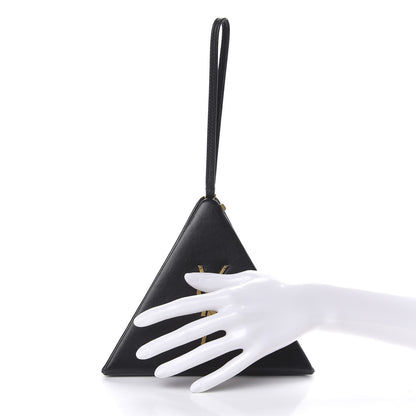 Saint Laurent Lambskin Pyramid Clutch Black 2 of 10