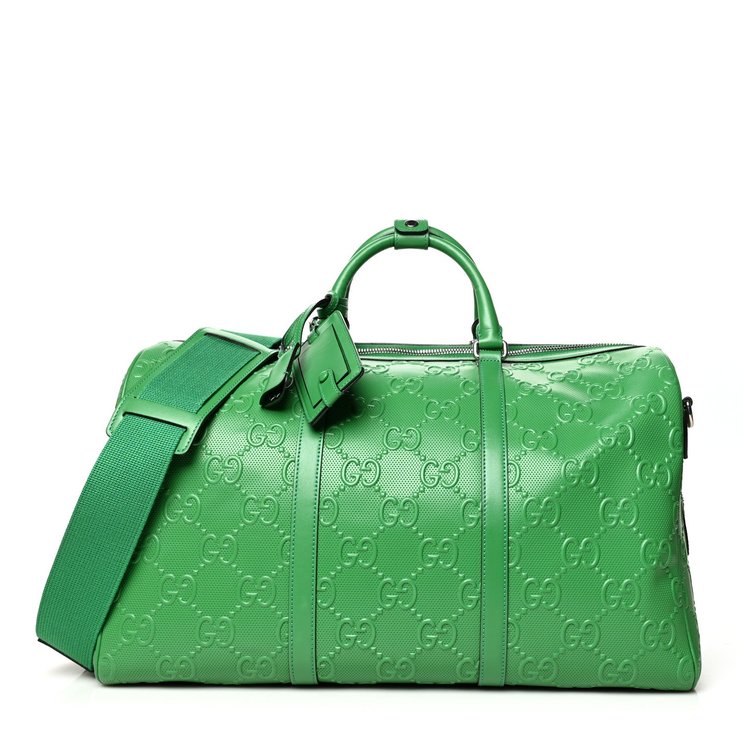 Gucci Calfskin GG Tennis Embossed Duffle Bag New Shamarock 1 of 12