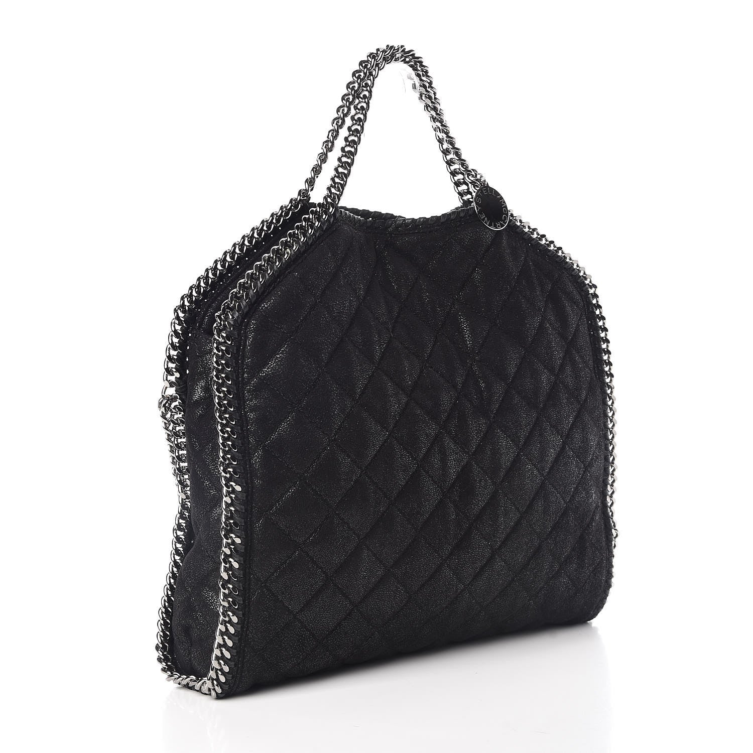 Stella McCartney Shaggy Deer Quilted Falabella Fold Over Tote Black 4 of 9