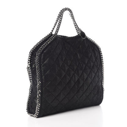 Stella McCartney Shaggy Deer Quilted Falabella Fold Over Tote Black 4 of 9