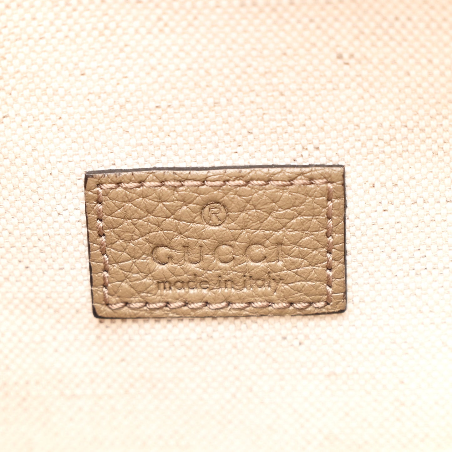 Piuma Calfskin Jumbo GG Embossed Pocket Belt Bag Good Taupe