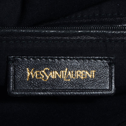 Saint Laurent Ostrich Stamped Nubuck Large Roady Hobo Black 6 of 8