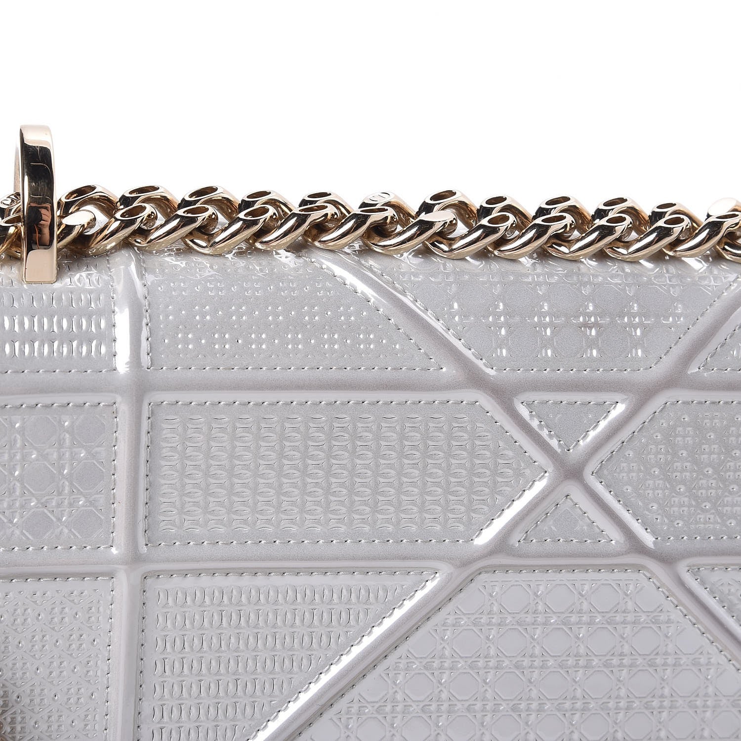 Christian Dior Patent Micro-Cannage Small Diorama Flap Bag White 12 of 16