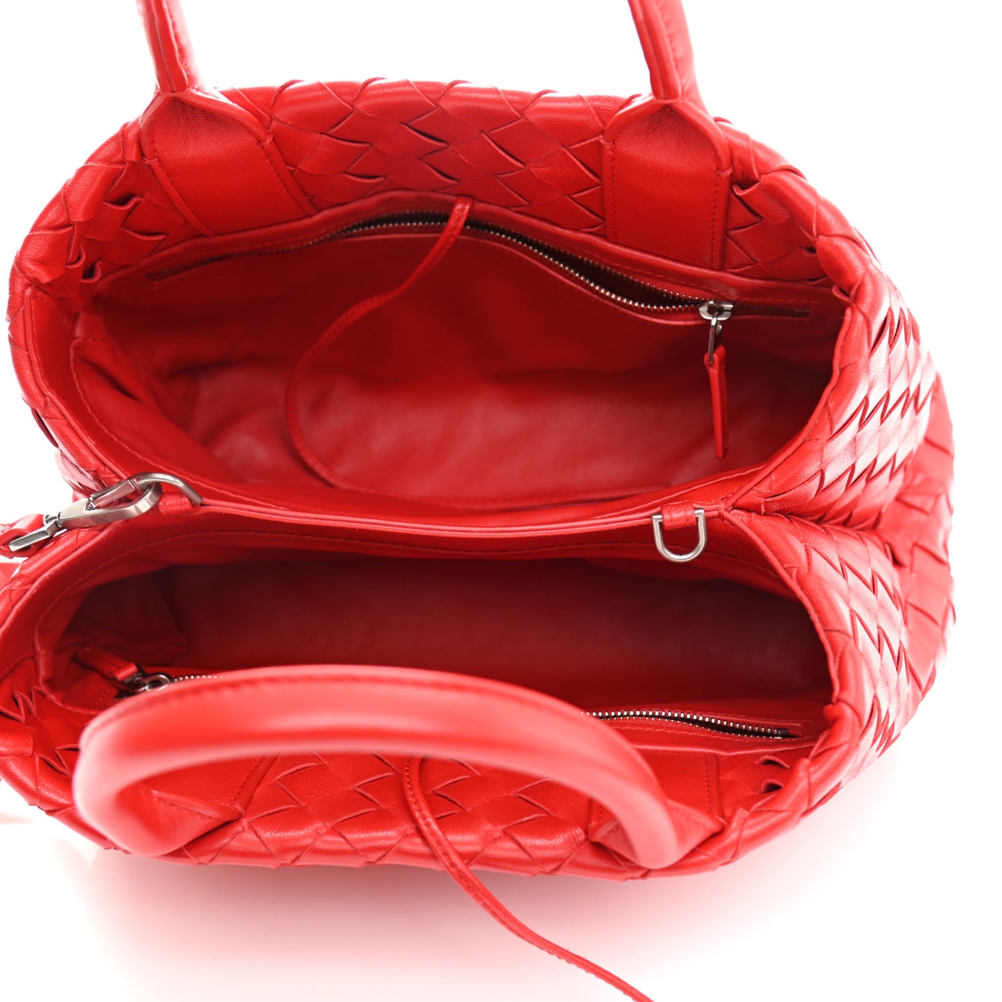 Nappa Intrecciato New Roma Tote Red