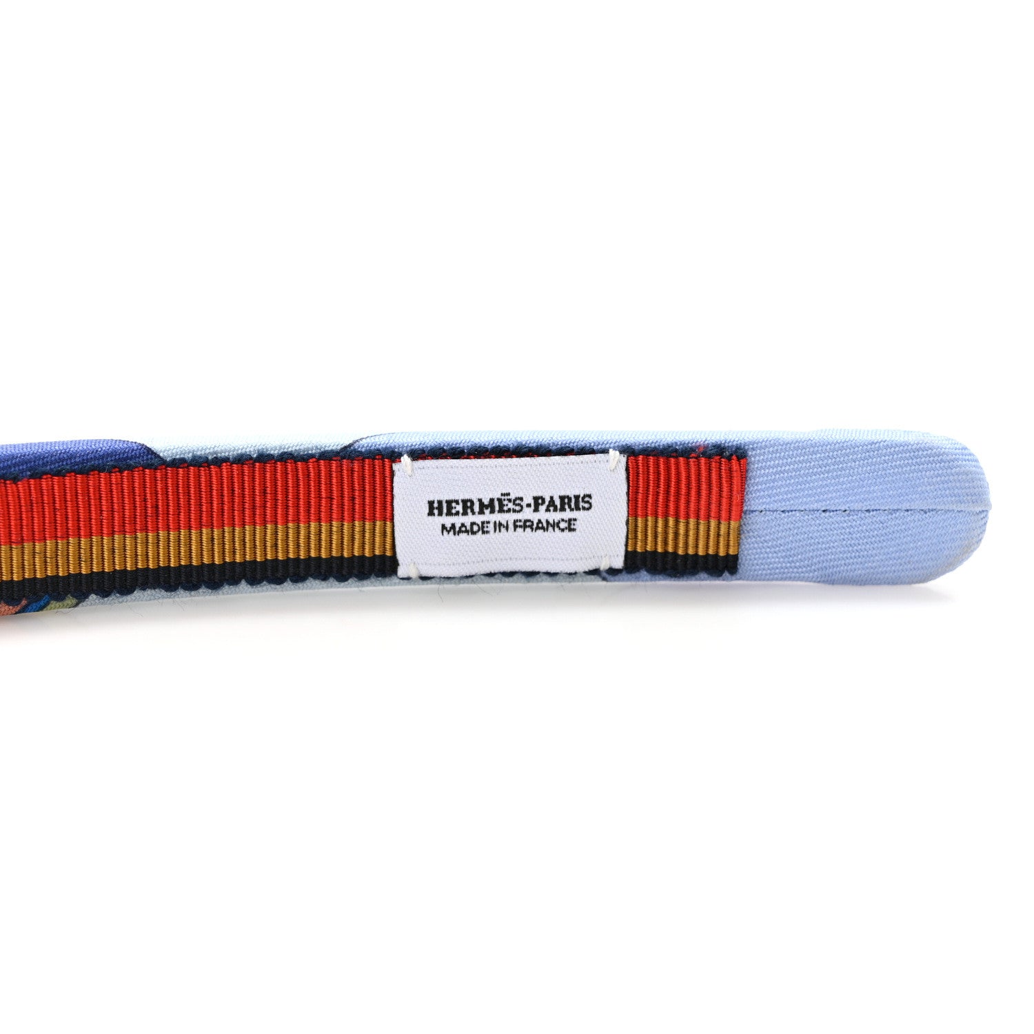 Hermes Silk Twill La Folle Parade Elsa Headband Bleu Jean 3 of 3