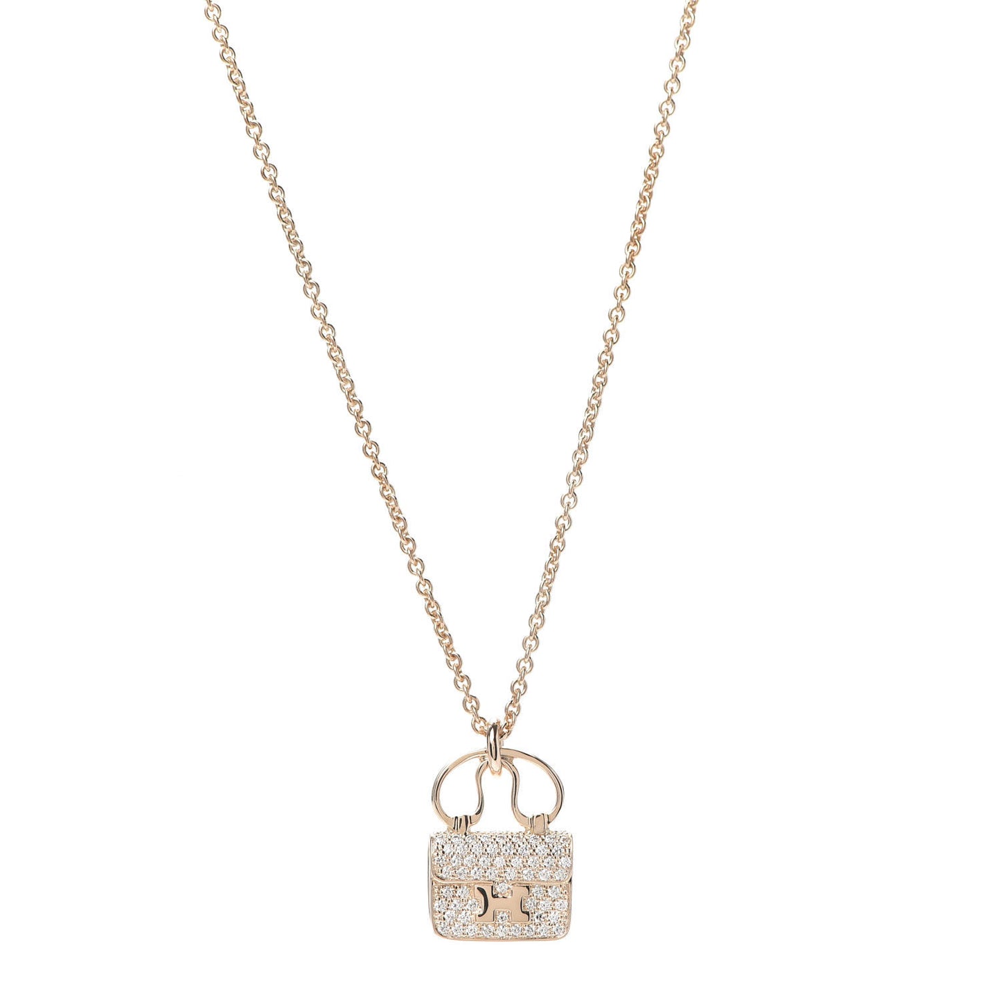 18K Rose Gold Diamond Constance Amulette Pendant Necklace